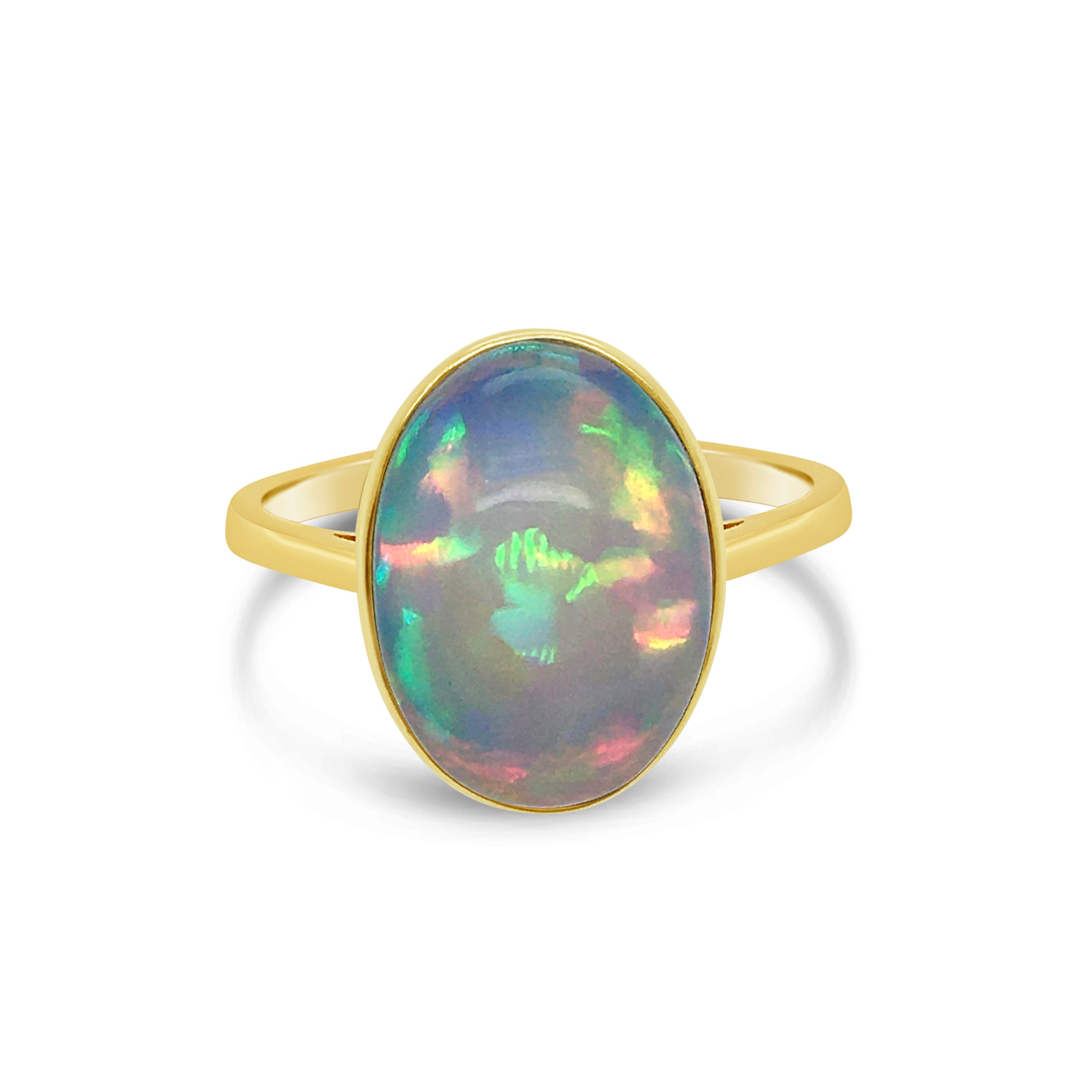 14ct Yellow Gold Ethiopian Opal Ring