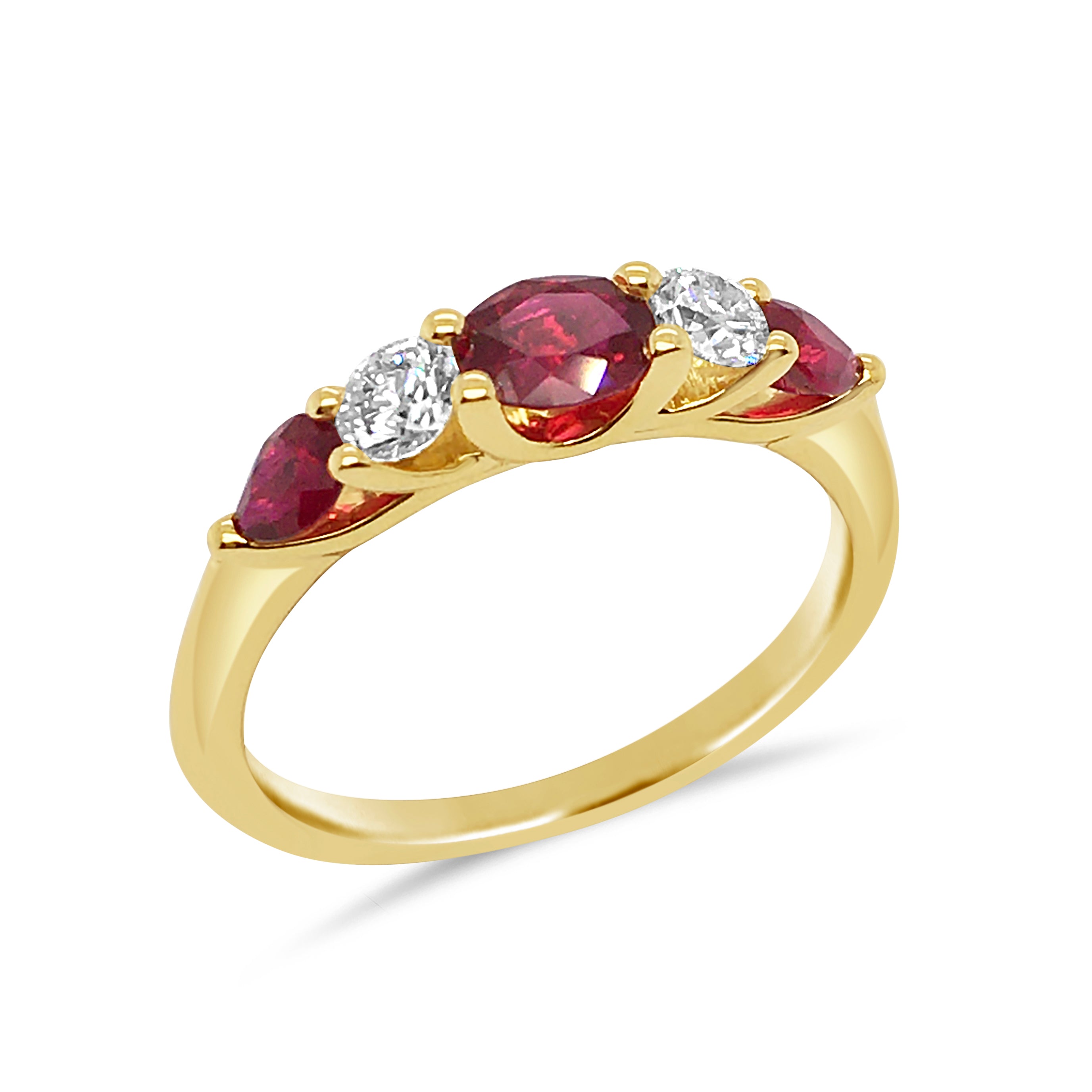 18ct Yellow Gold Ruby & Diamond Ring