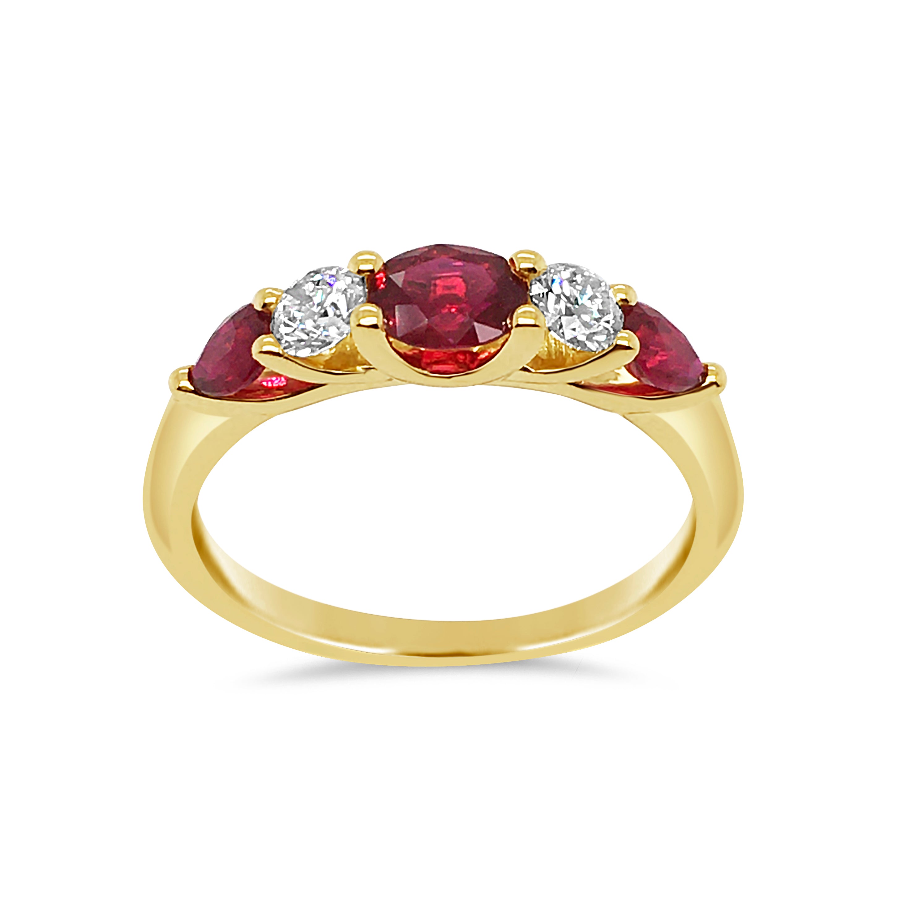 18ct Yellow Gold Ruby & Diamond Ring