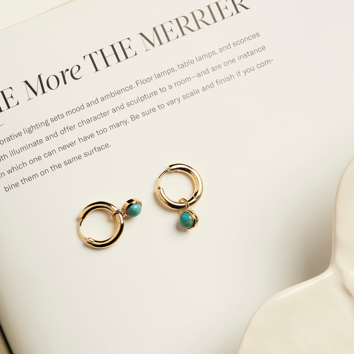 Yellow Gold Heavenly Turquoise Earrings