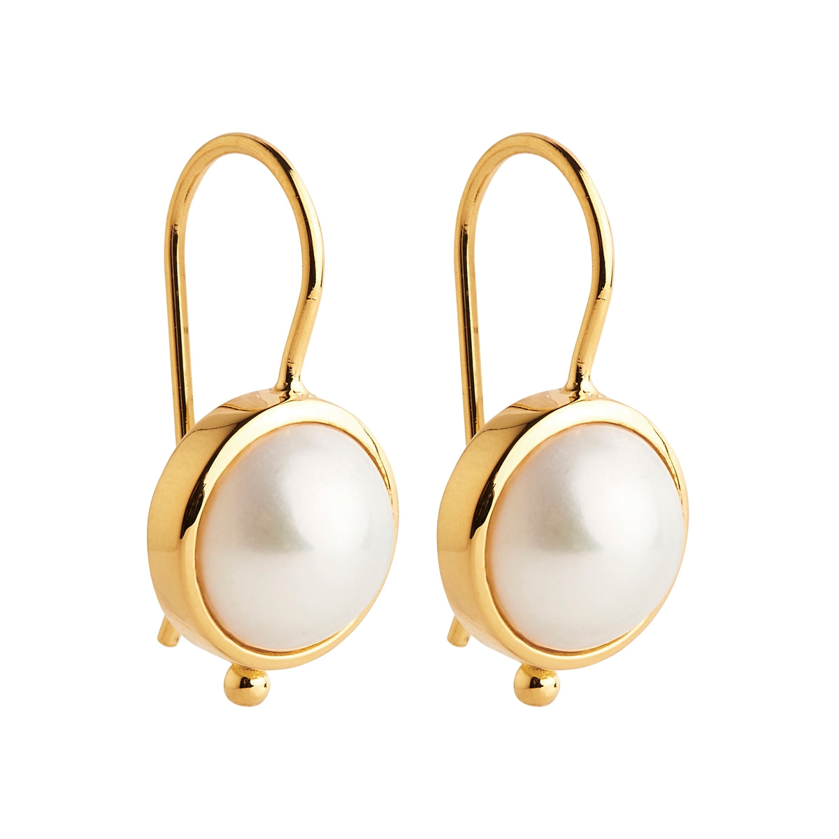 Yellow Gold Pearl Garland Earrings
