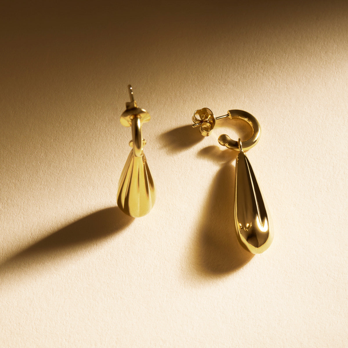 Yellow Gold Raya Droplet Earrings