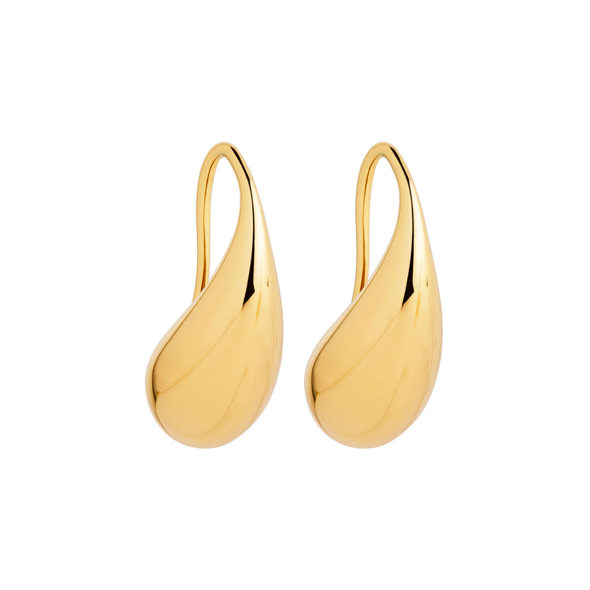 Yellow Gold Teardrop Drop Earrings