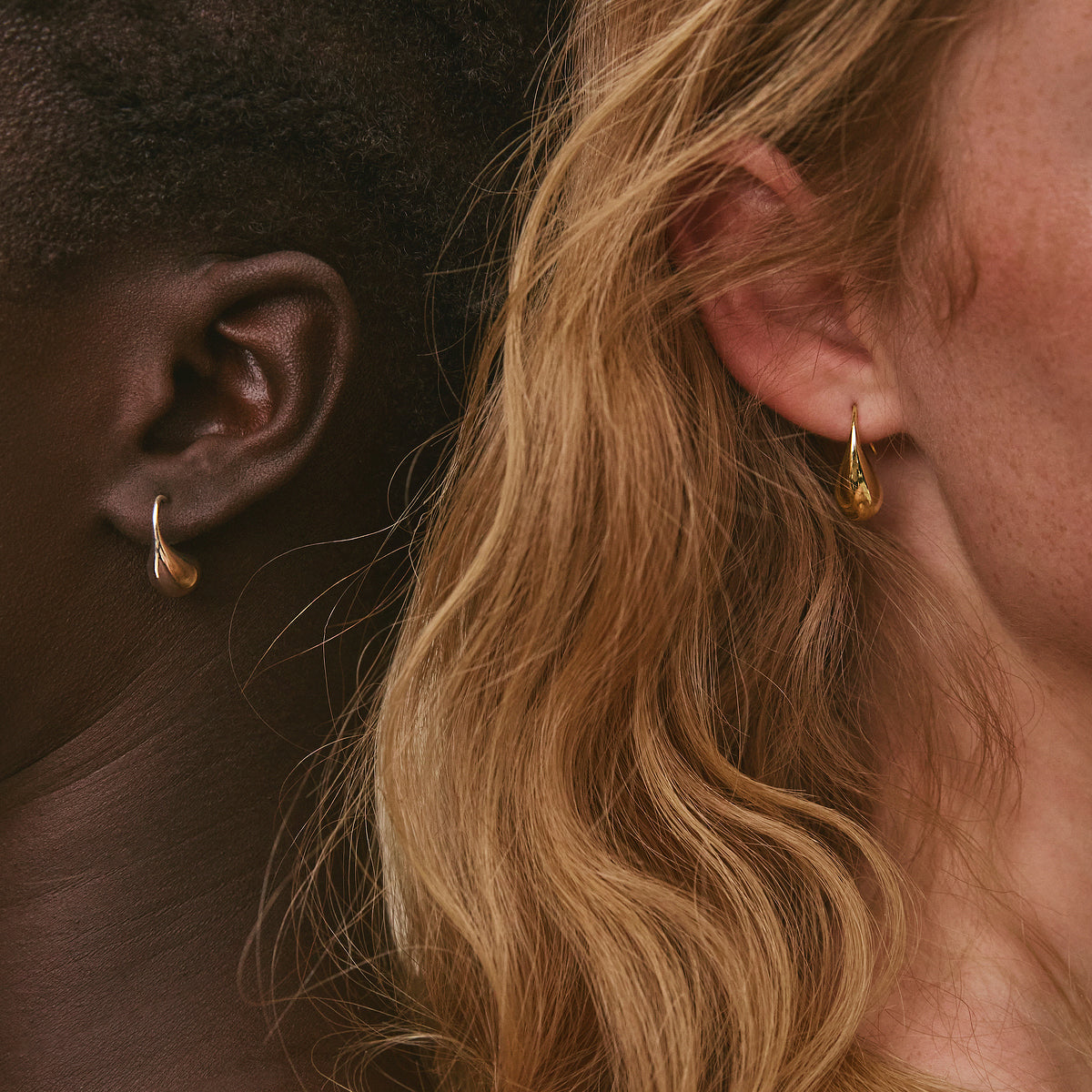 Yellow Gold Teardrop Drop Earrings