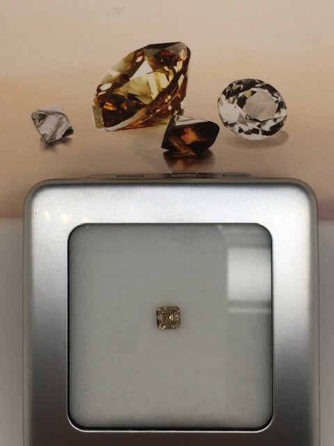 0.52ct Asscher Cut C3/VS2 Certified Argyle Australian Champagne Diamond