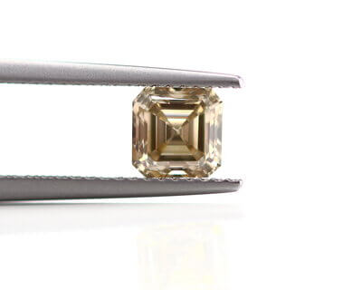 0.52ct Asscher Cut C3/VS2 Certified Argyle Australian Champagne Diamond