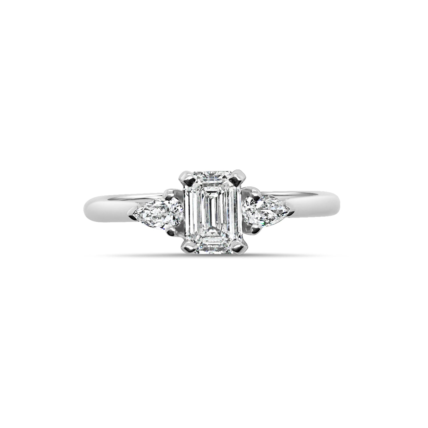 18ct White Gold 0.70ct TW Diamond Trillogy Ring