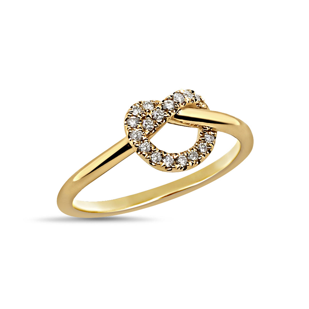 9ct Yellow Gold Diamond Knot Ring – Diamonds Plus Jewellers