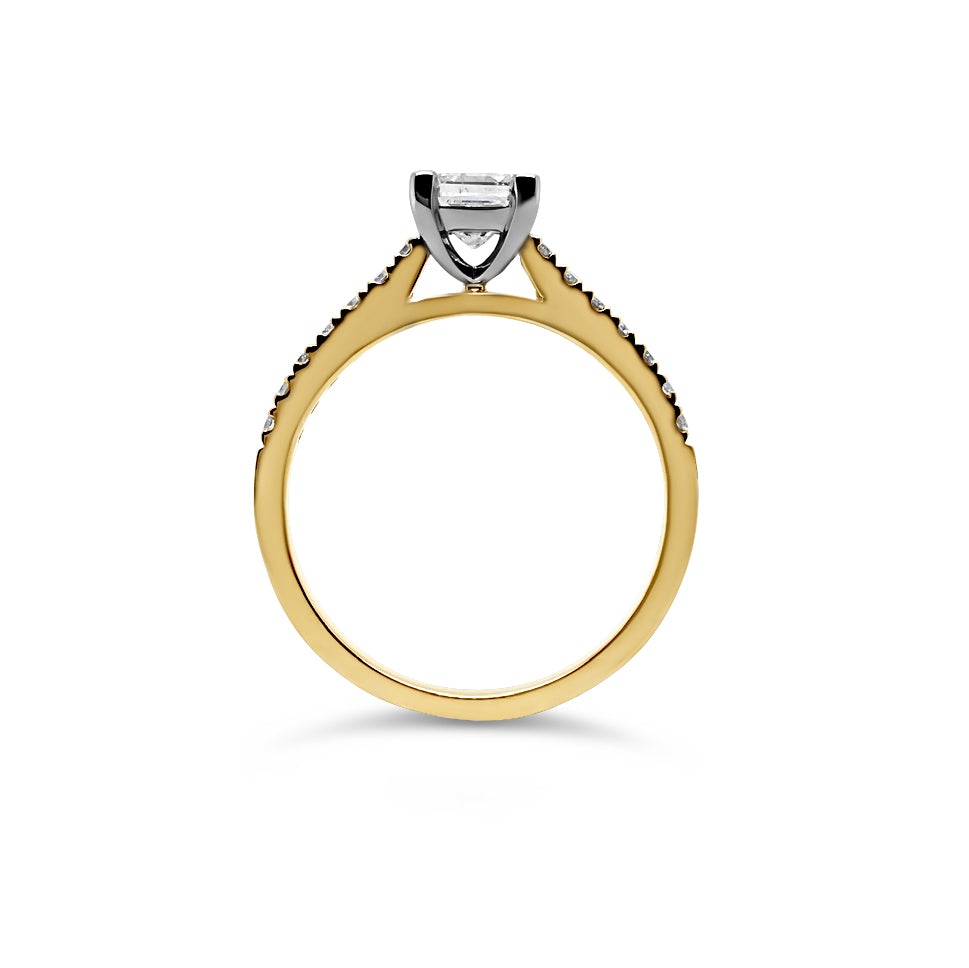 18ct Gold 0.72ct TW Princess Cut Natural Diamond Ring