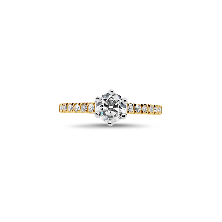 18ct Gold 0.75ct TW Round Brilliant Cut Natural Diamond Ring