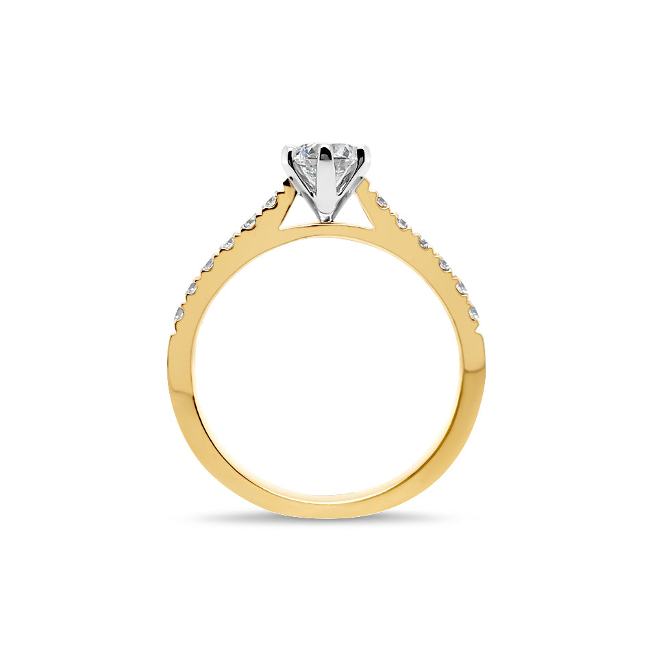 18ct Gold 0.75ct TW Round Brilliant Cut Natural Diamond Ring