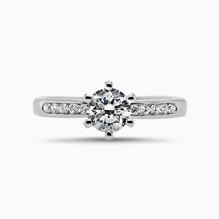 18ct White Gold 0.65ct TW Channel Set Natural Diamond Ring