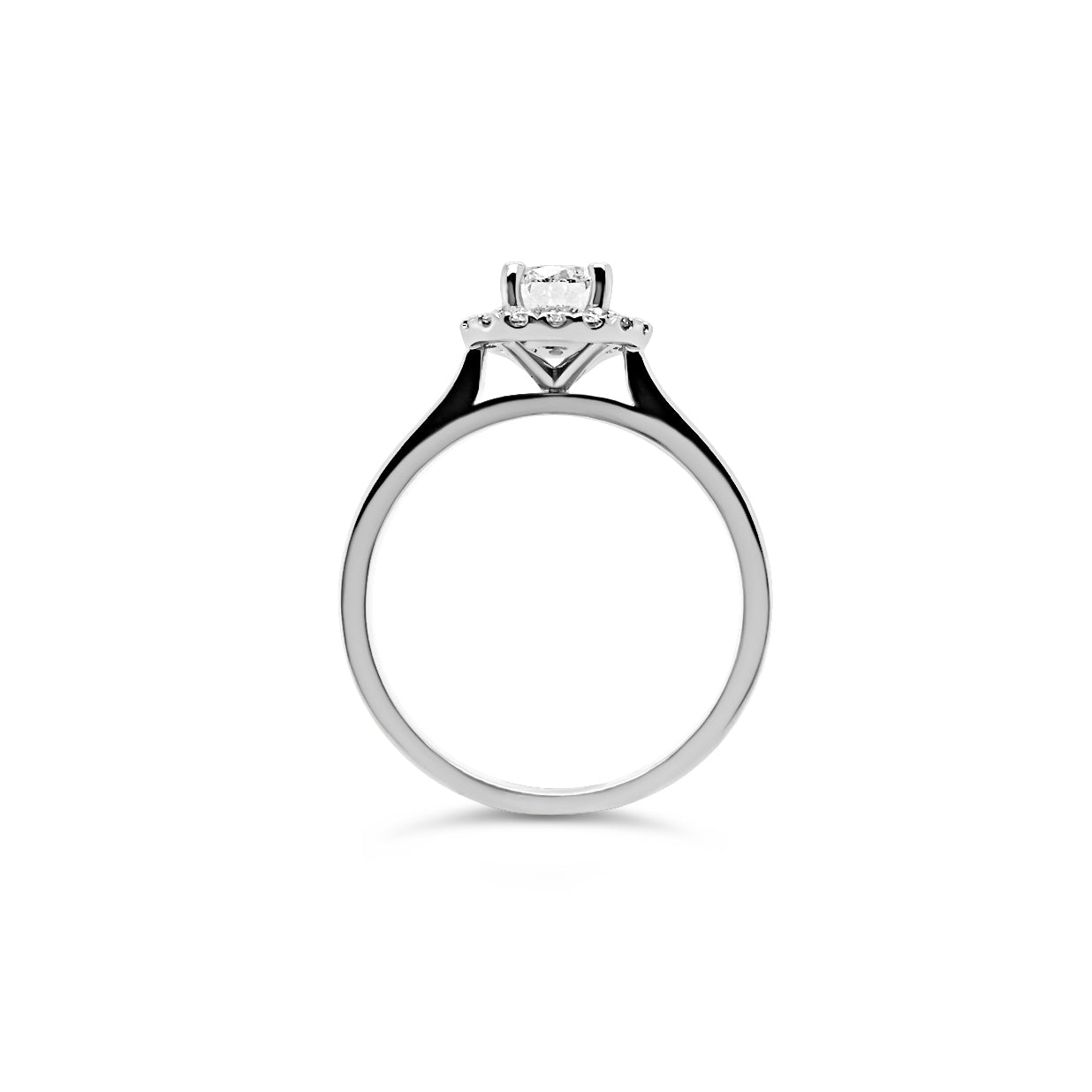 18ct White Gold 0.69ct TW Natural Diamond Halo Ring