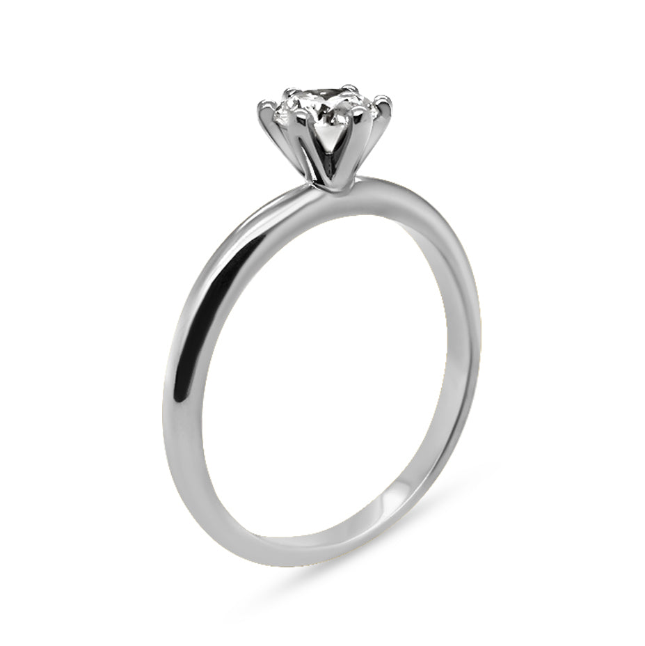 18ct White Gold 0.51ct Solitaire Natural Diamond Ring