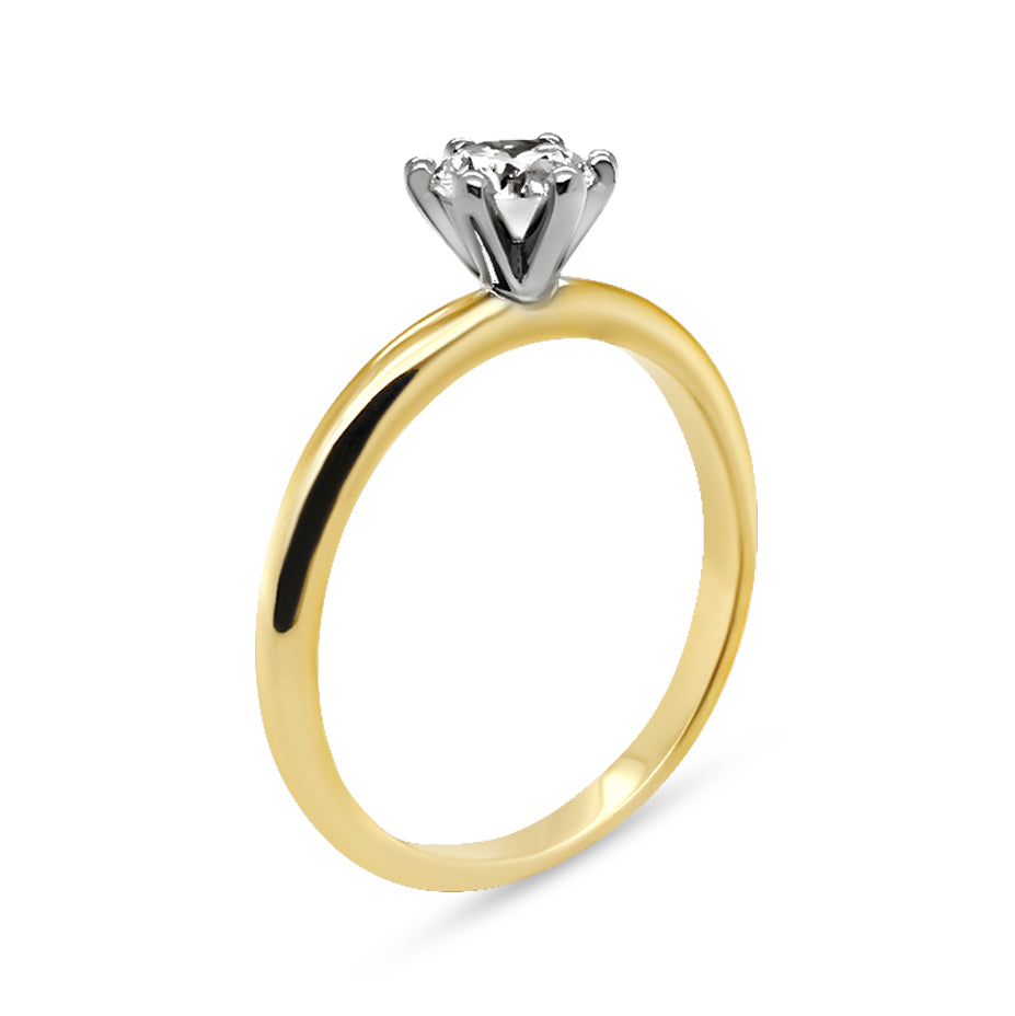 18ct Gold 0.50ct Solitaire Natural Diamond Ring
