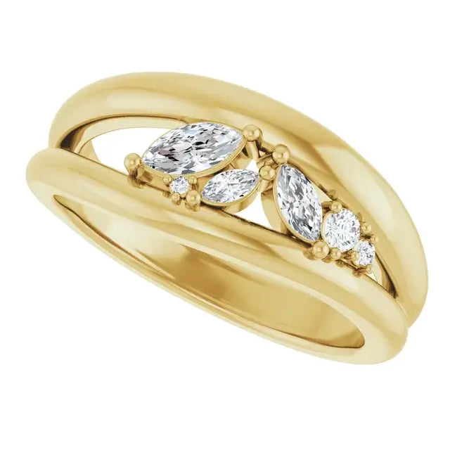 10ct Yellow Gold Lafayette Diamond Ring