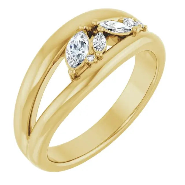 10ct Yellow Gold Lafayette Diamond Ring