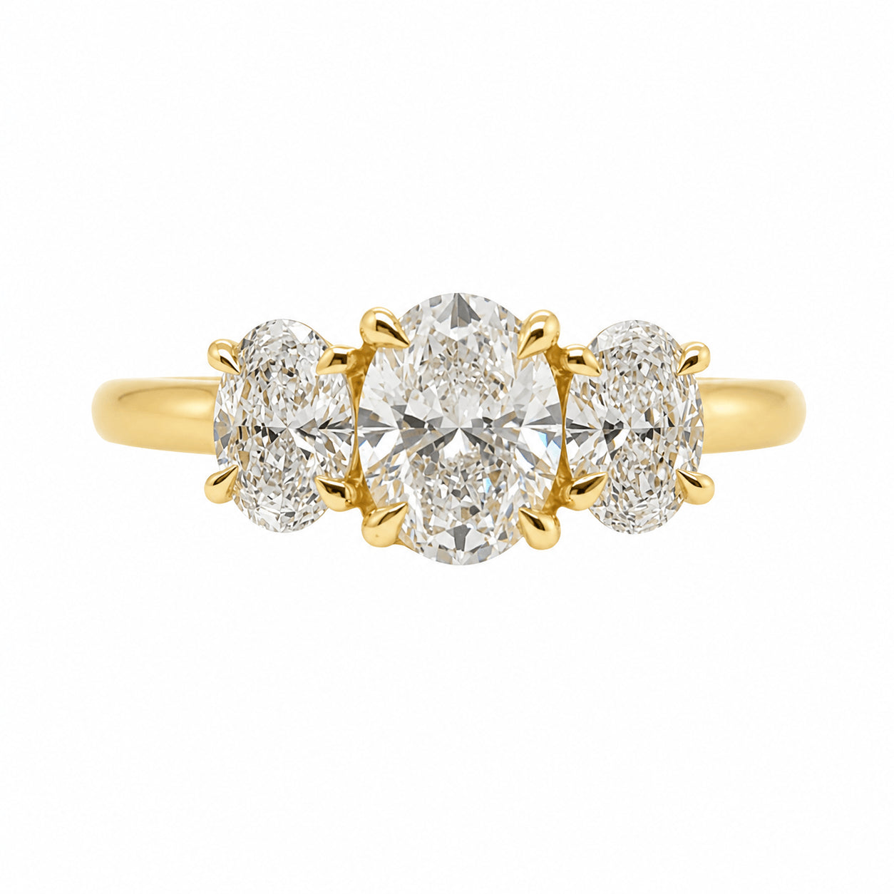 18ct Yellow Gold 1.20ct TW Natural Diamond Trillogy Ring