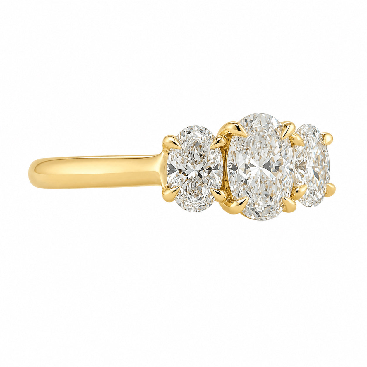 18ct Yellow Gold 1.20ct TW Natural Diamond Trillogy Ring
