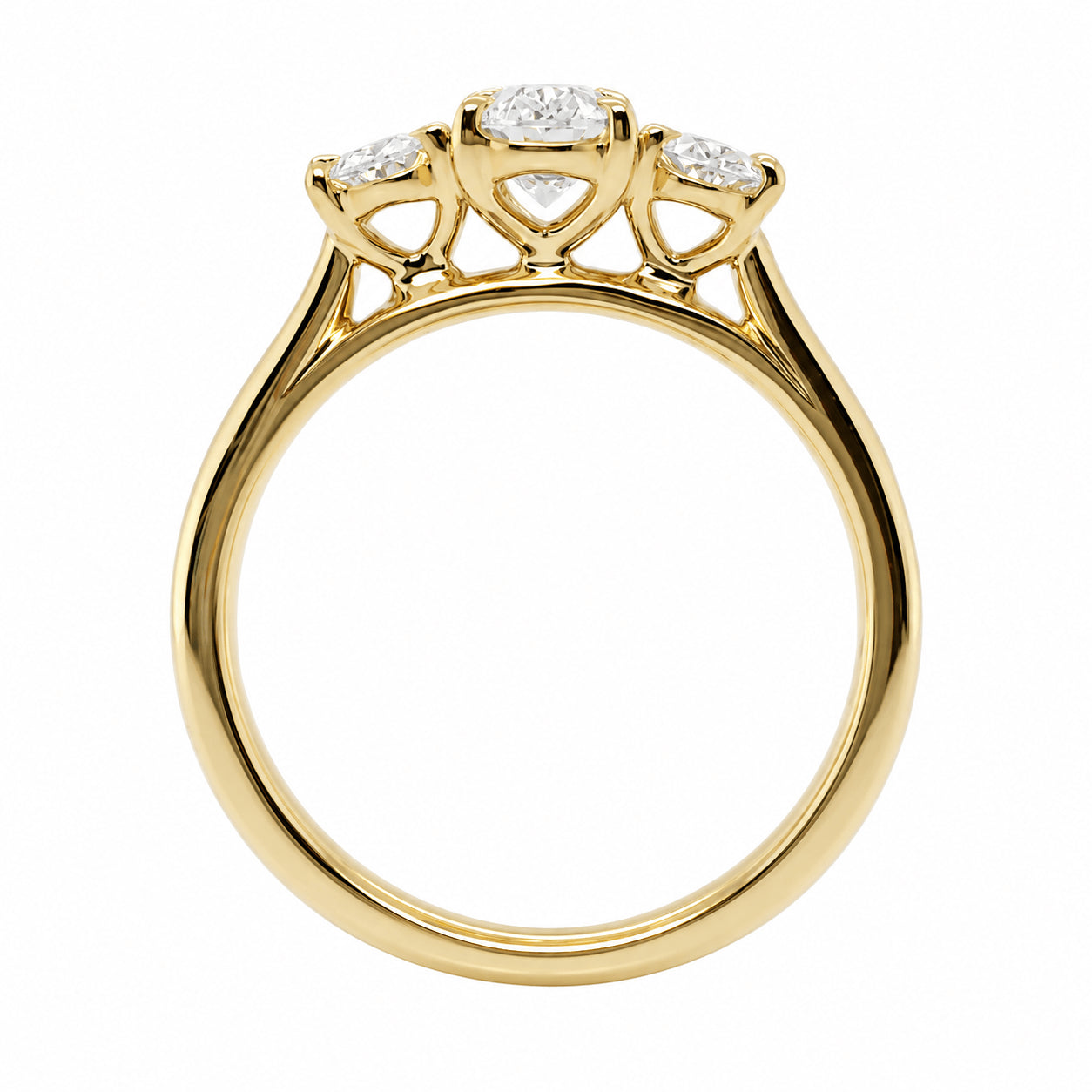 18ct Yellow Gold 1.20ct TW Natural Diamond Trillogy Ring
