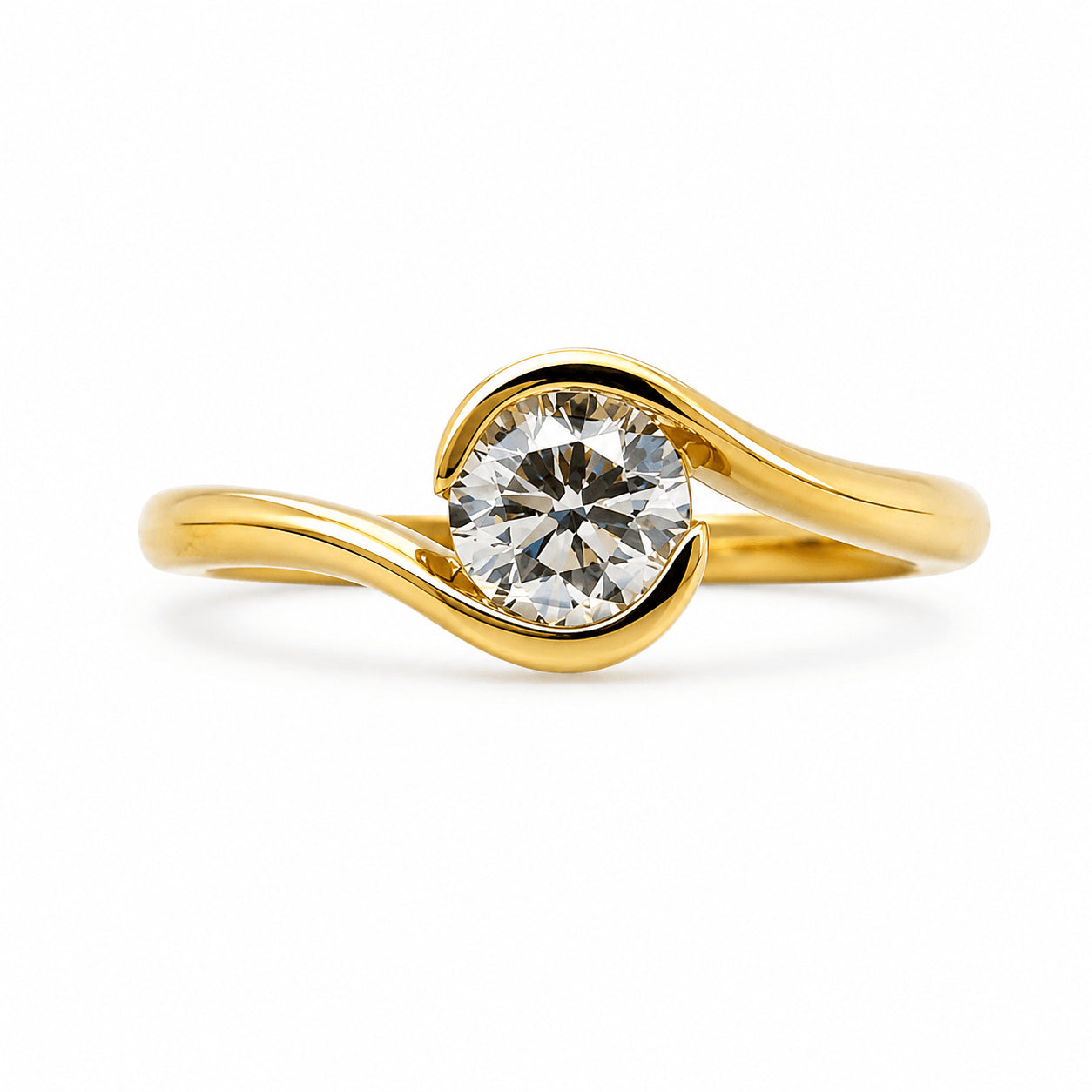 18ct Yellow Gold 0.50ct GIA Certified Natural Diamond Ring