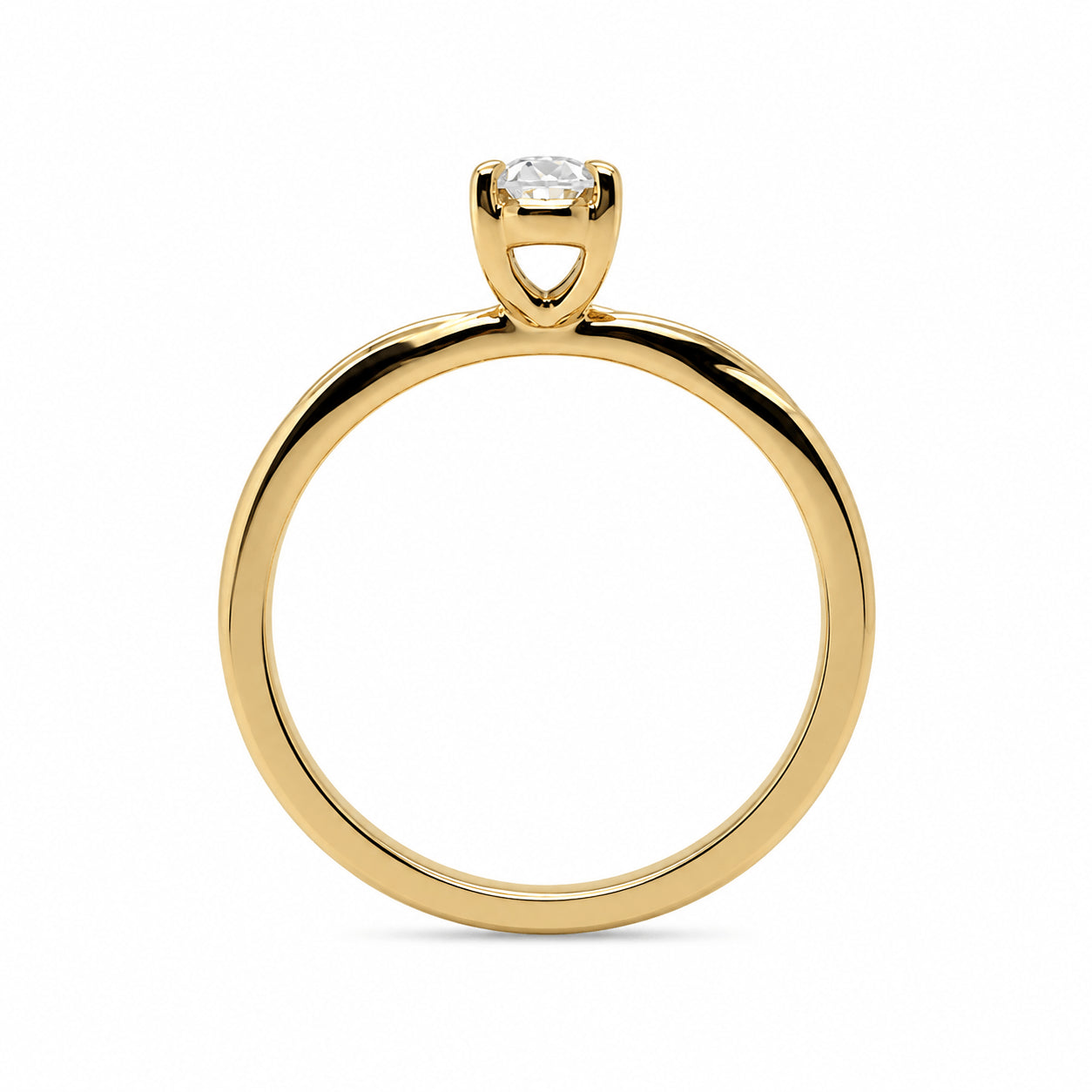 18ct Yellow Gold 0.60ct Oval GIA Certified Natural Diamond Twist Band Ring