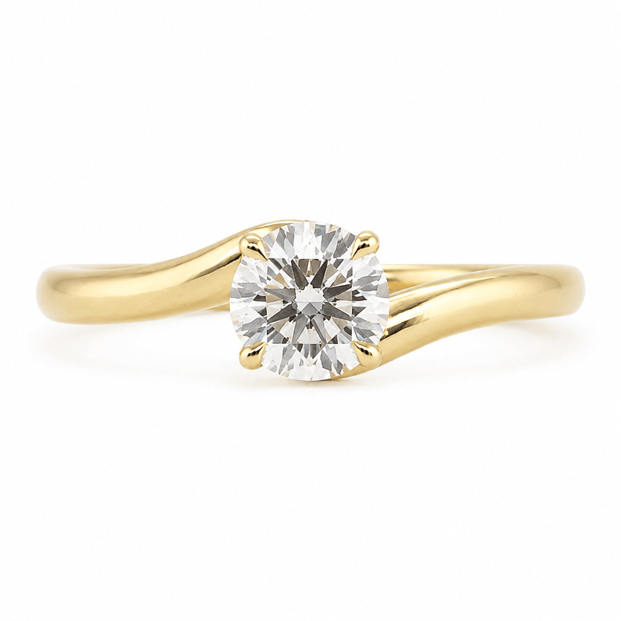 18ct Yellow Gold 0.60ct Natural Diamond GIA Certified Swirl Ring