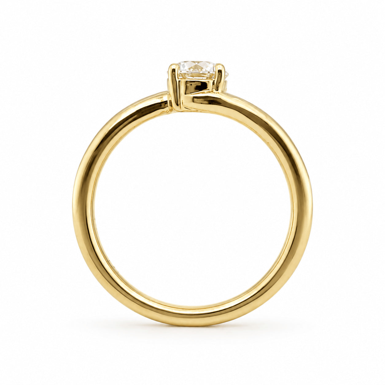 18ct Yellow Gold 0.60ct Natural Diamond GIA Certified Swirl Ring