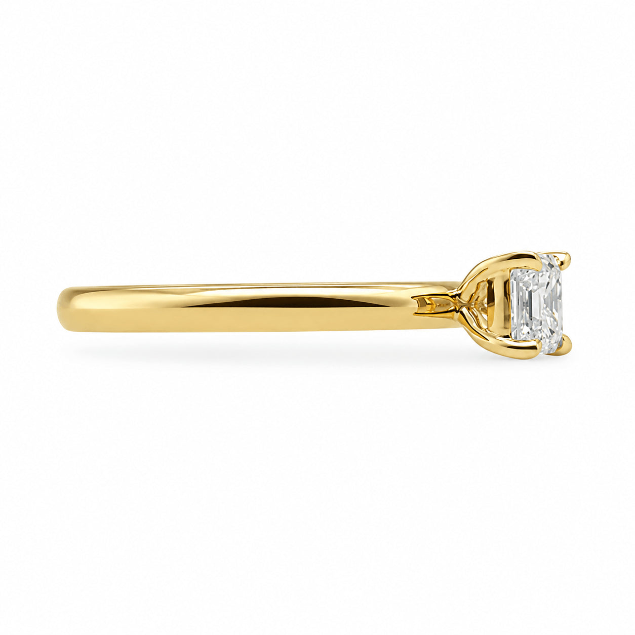 18ct Yellow Gold 0.50ct Asscher Cut GIA Certified Natural Diamond Solitaire Ring