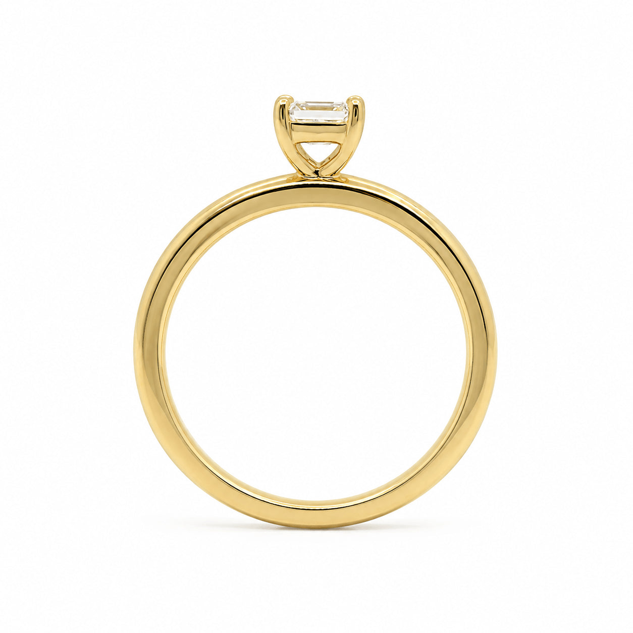 18ct Yellow Gold 0.50ct Asscher Cut GIA Certified Natural Diamond Solitaire Ring