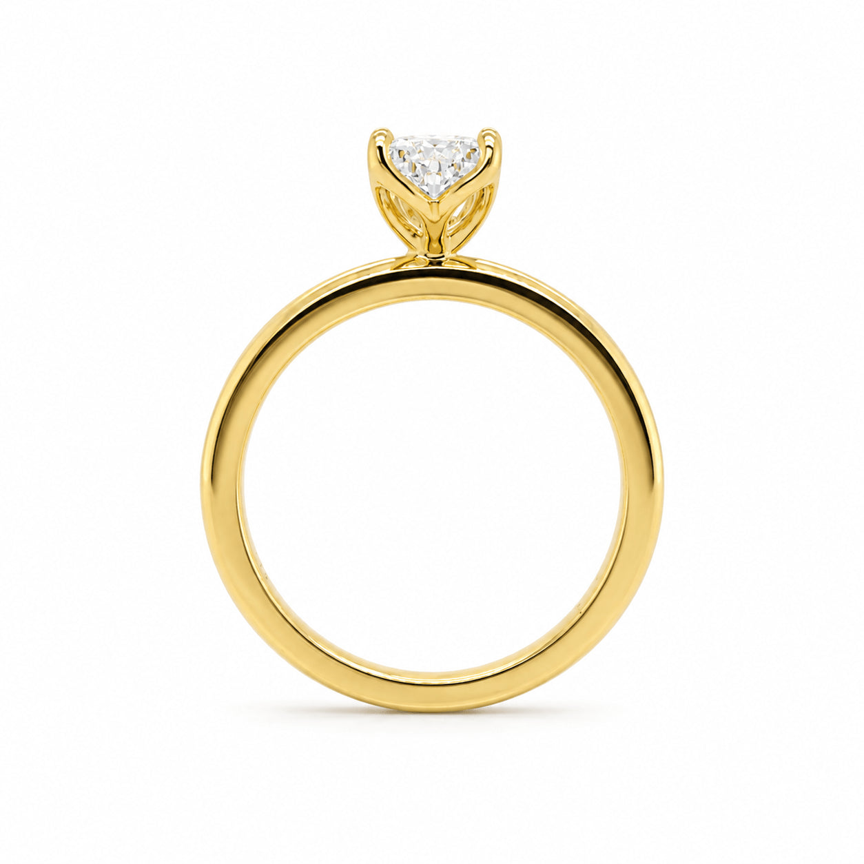 18ct Yellow Gold 1.00ct Step Cut Pear GIA Certified Natural Diamond Solitiare Ring