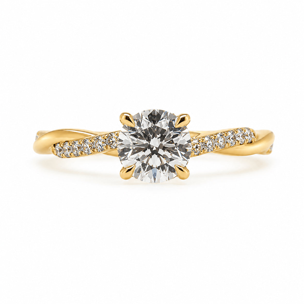 18ct Yellow Gold 0.80ct TW GIA Certified Natural Diamond Ring