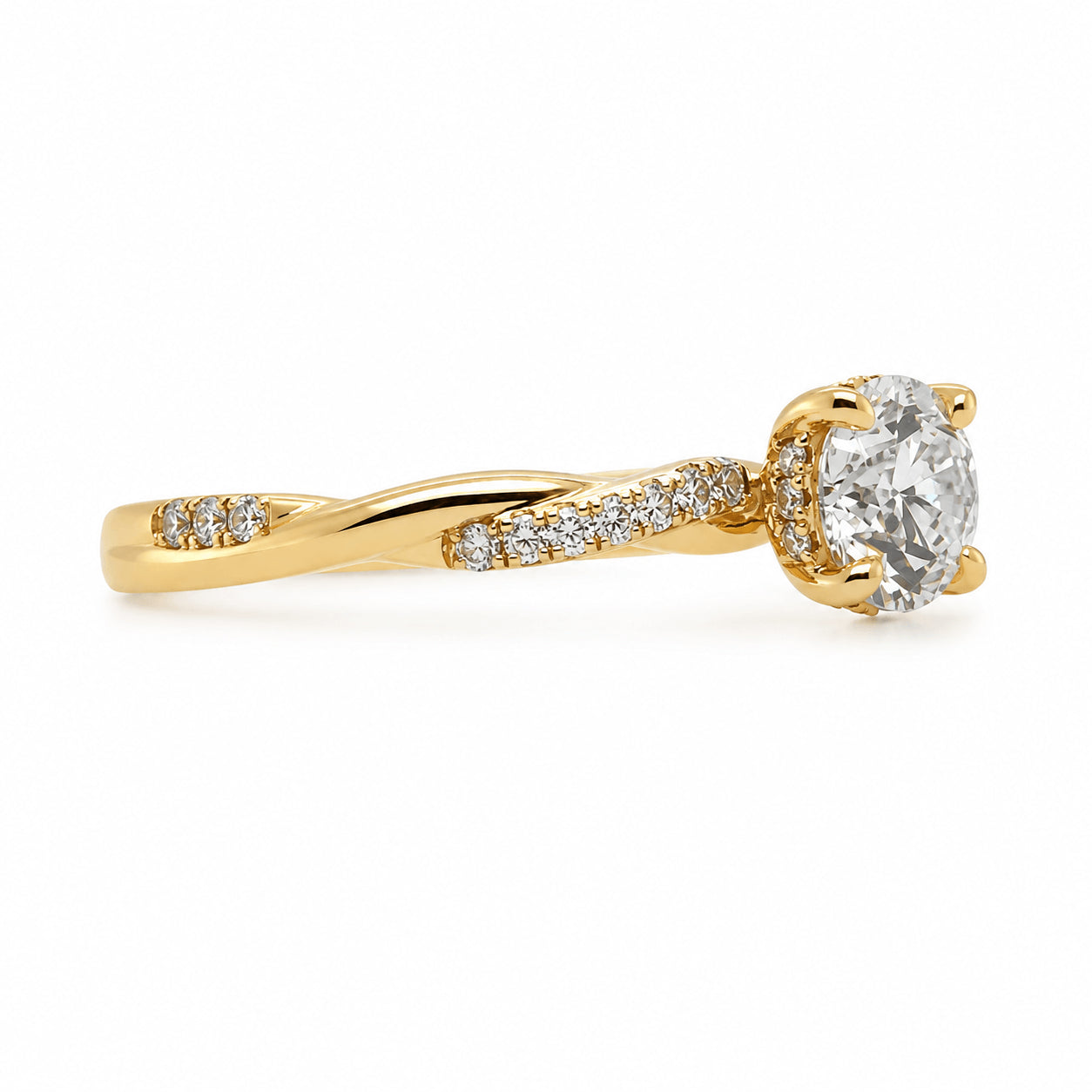 18ct Yellow Gold 0.80ct TW GIA Certified Natural Diamond Ring