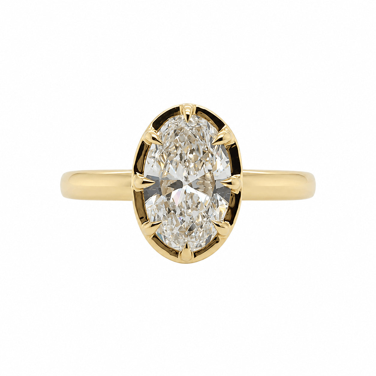 18ct Yellow Gold 1.50ct Oval Cut Natural Diamond Solitaire Ring