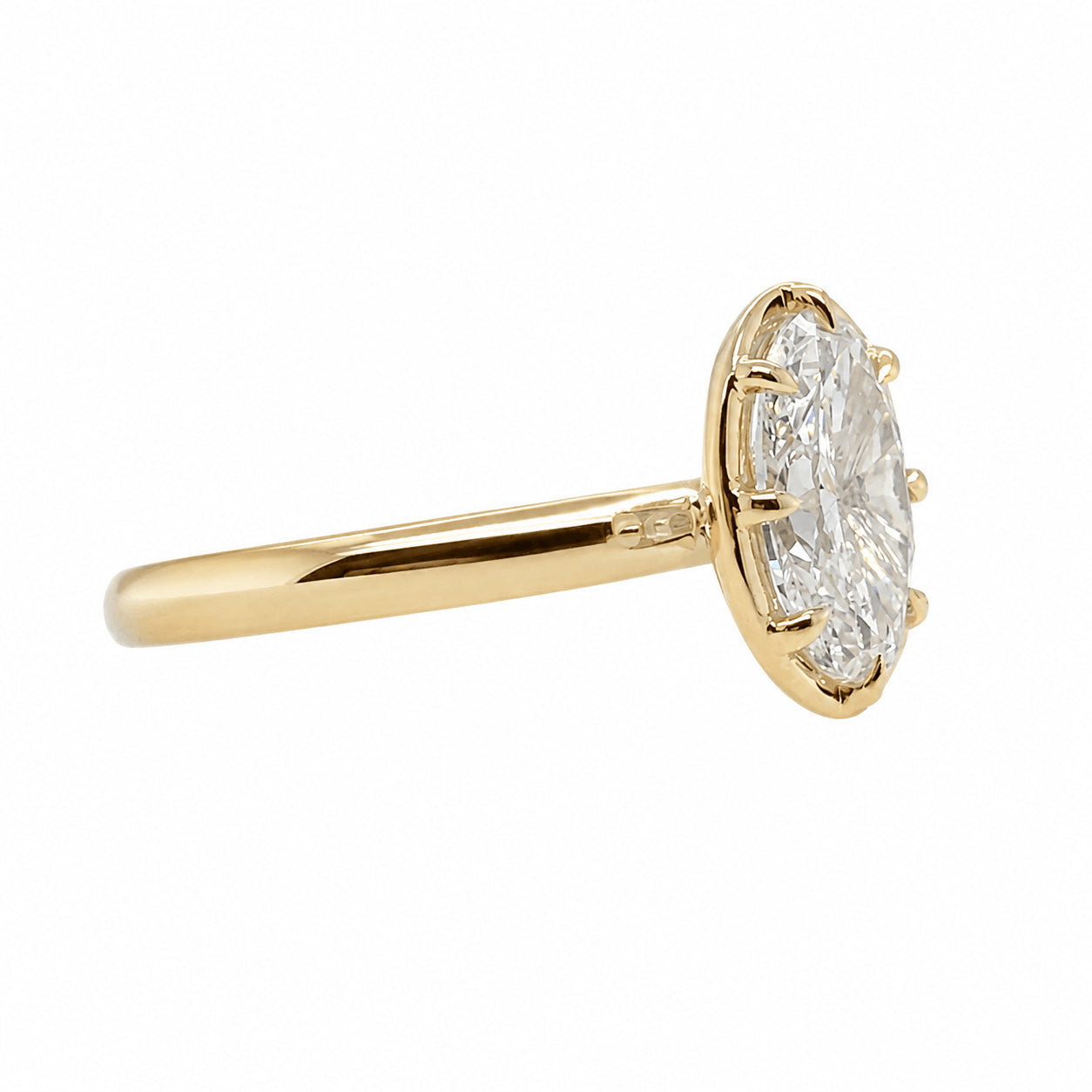 18ct Yellow Gold 1.50ct Oval Cut Natural Diamond Solitaire Ring