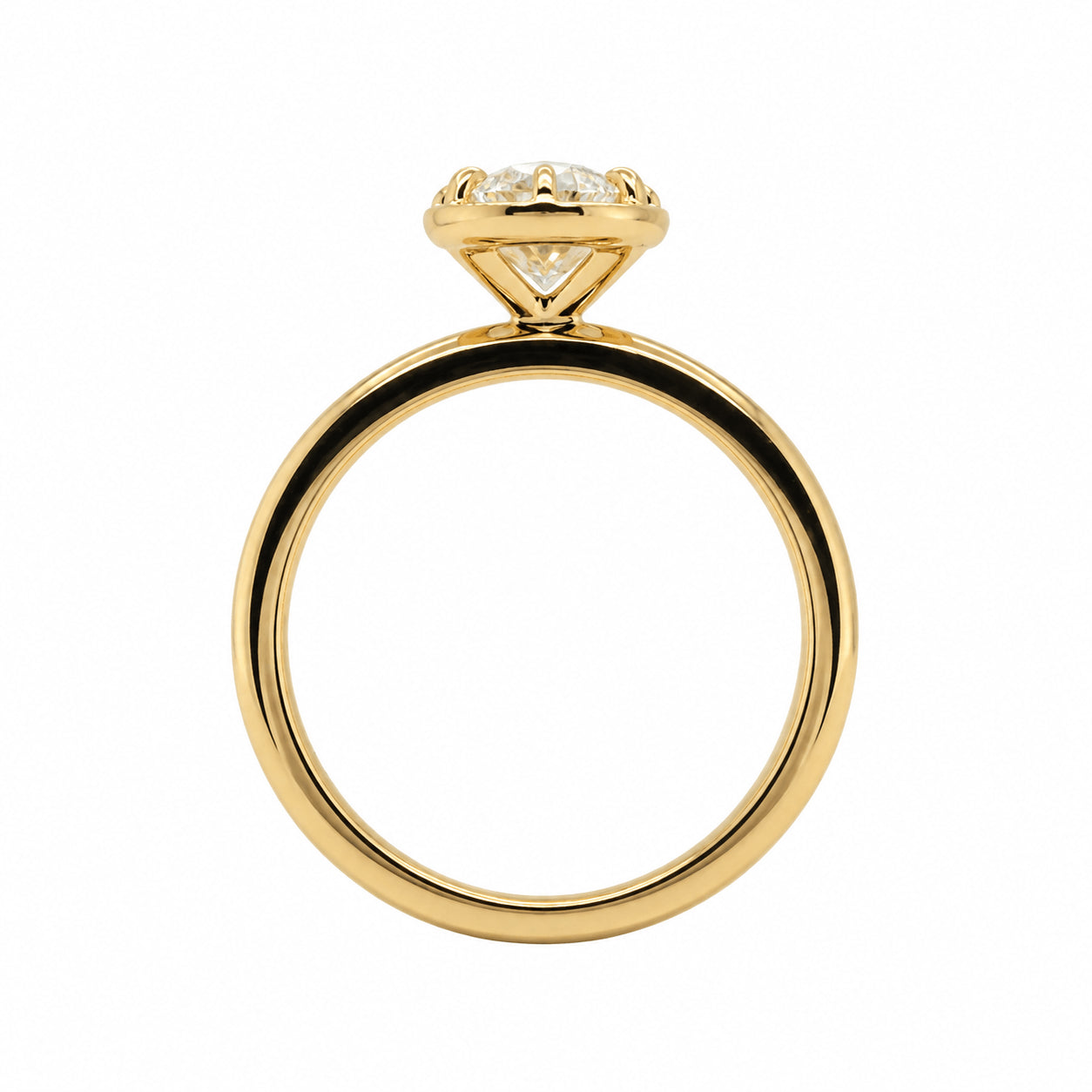 18ct Yellow Gold 1.50ct Oval Cut Natural Diamond Solitaire Ring