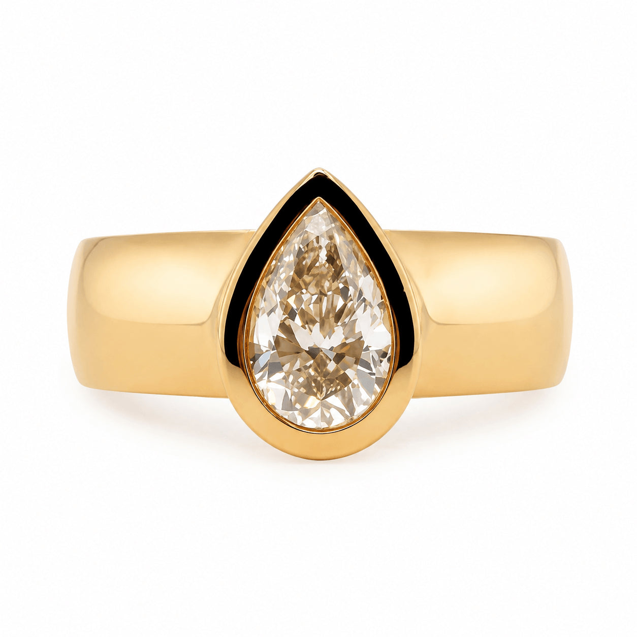 18ct Yellow Gold 0.70ct Pear Cut GIA Certified Natural Diamond Solitaire Ring