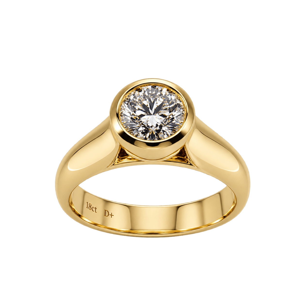 18ct Yellow Gold 1.00ct GIA Certified Natural Diamond Ring