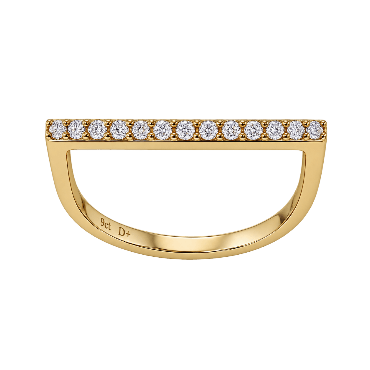 9ct Yellow Gold Straight Bar Ring