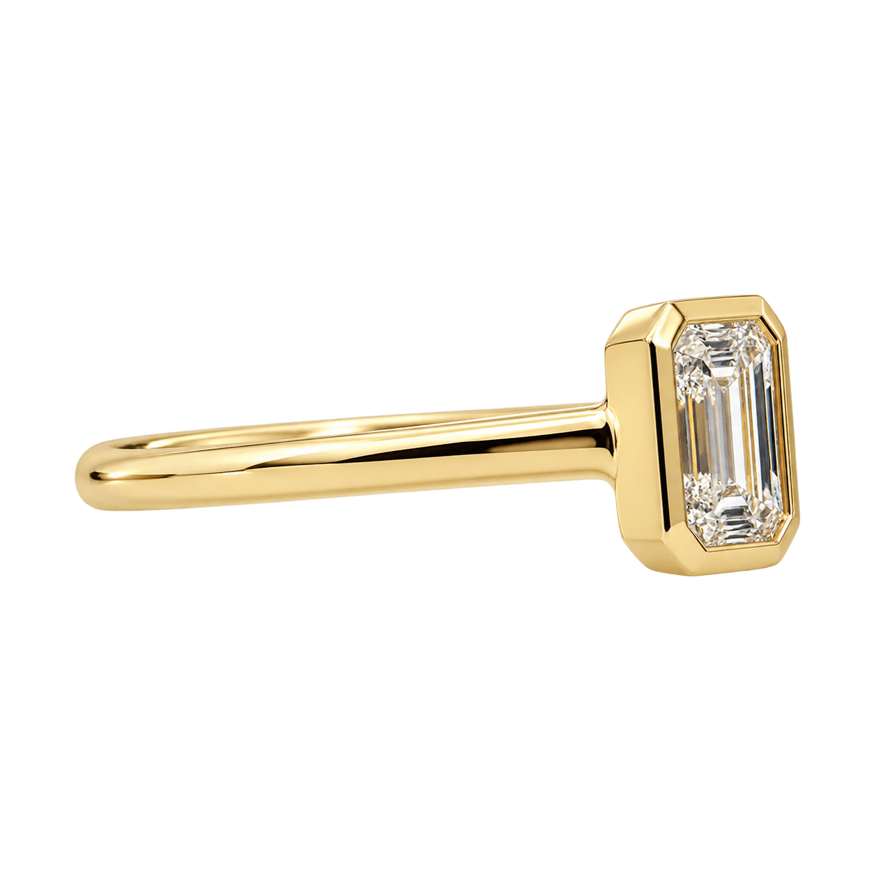18ct 1.00ct Emerald Cut GIA Certified Natural Diamond Solitiare Ring