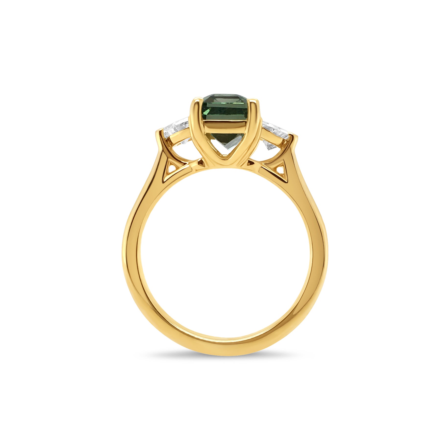 18ct Yellow Gold 0.52ct TW Diamond & Water Melon Tourmaline Ring