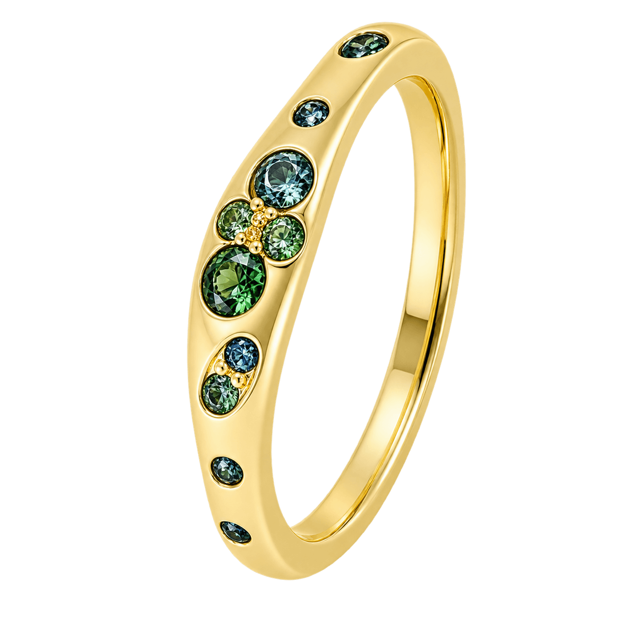 9ct Yellow Gold Natural Australian Teal Sapphire Ring