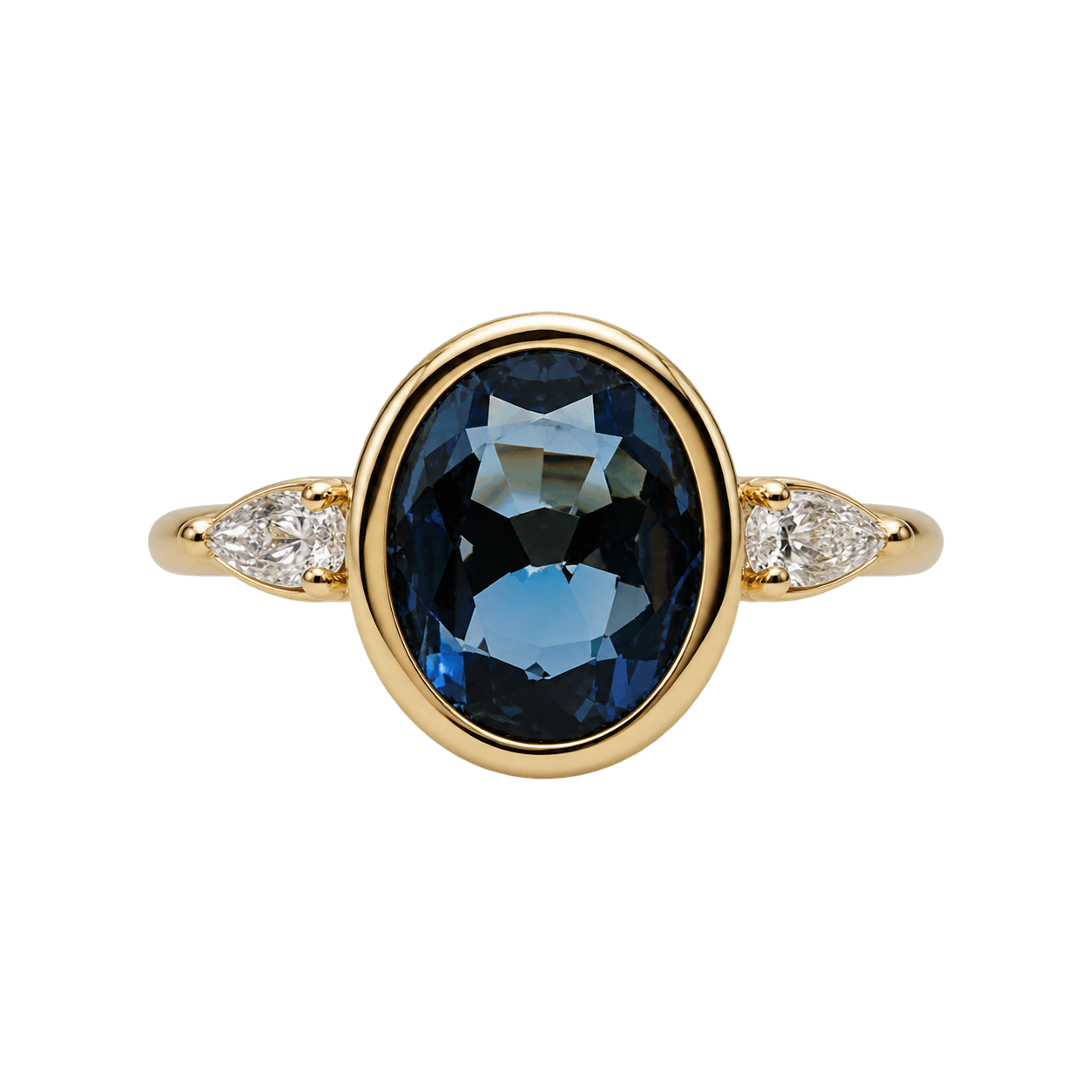 9ct Yellow Gold Topaz Three Stone Ring
