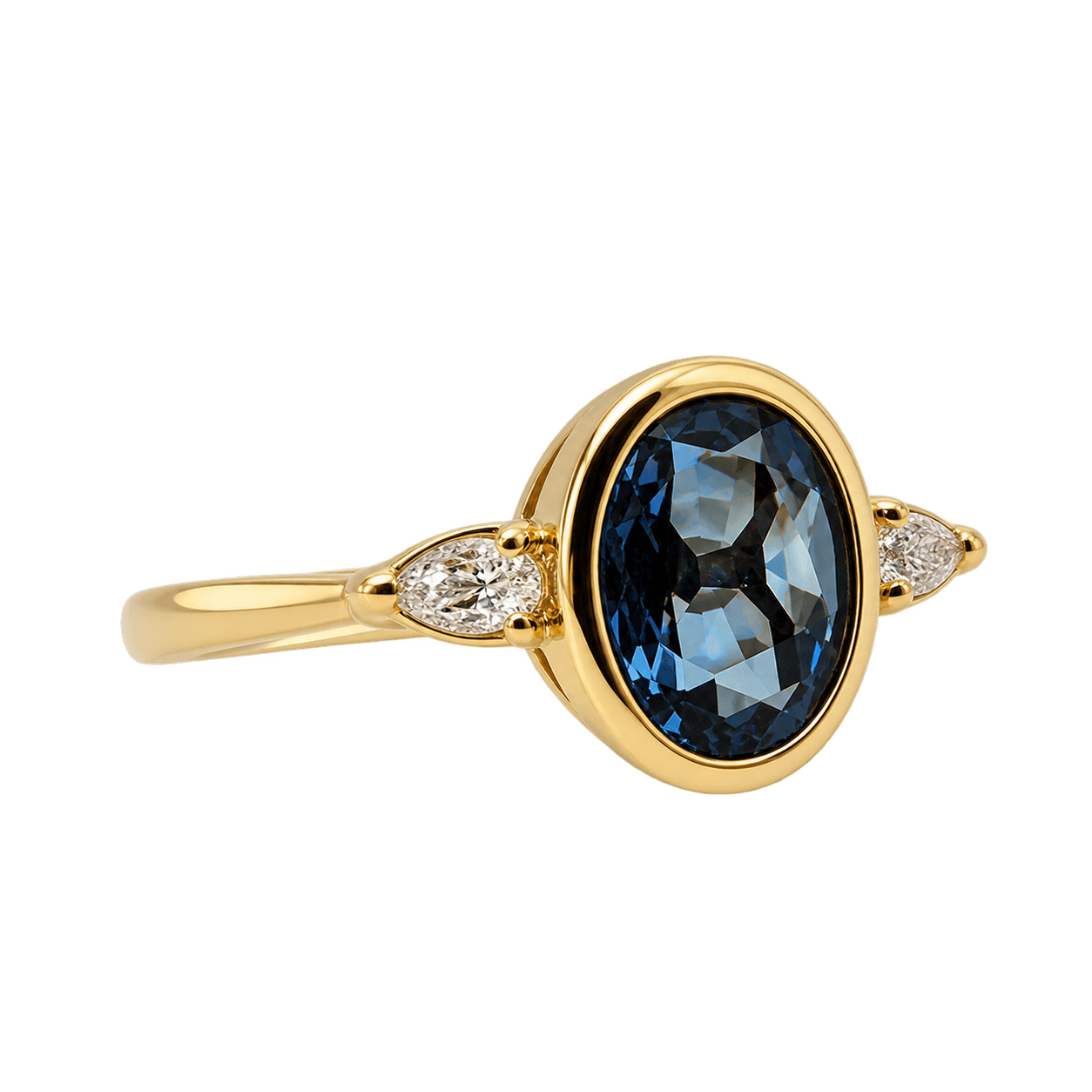 9ct Yellow Gold Topaz Three Stone Ring