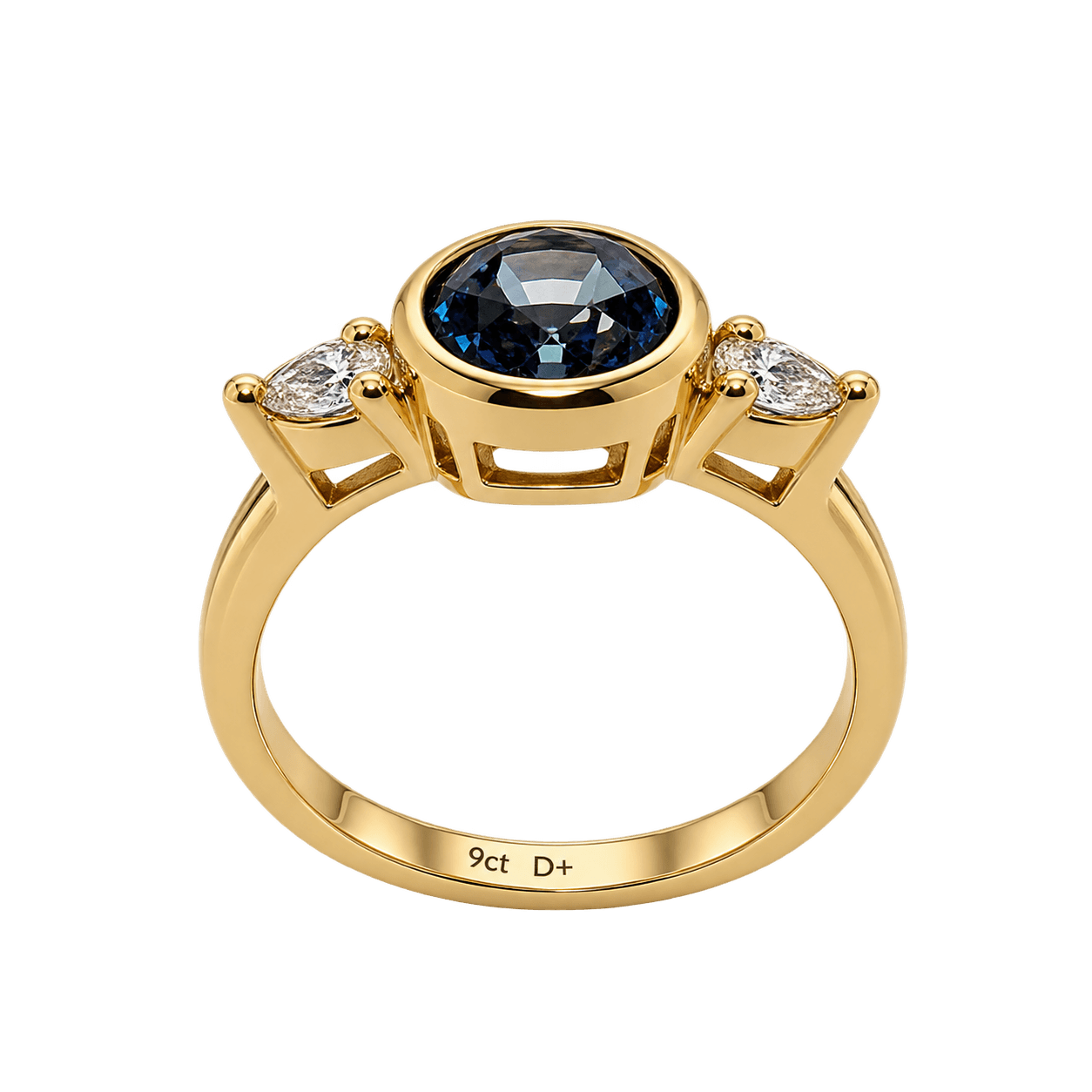 9ct Yellow Gold Topaz Three Stone Ring