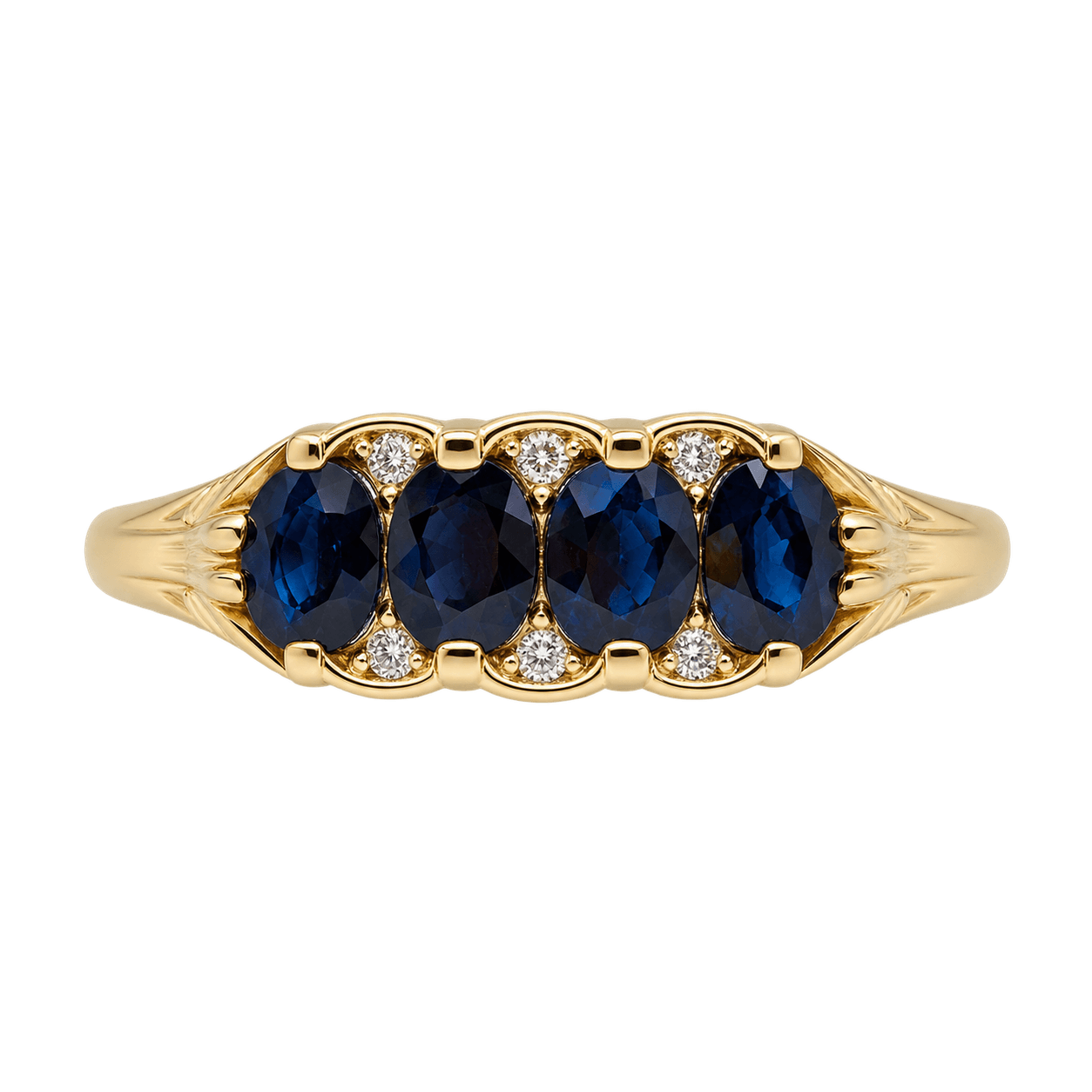 9ct Yellow Gold Sapphire & Diamond Ring