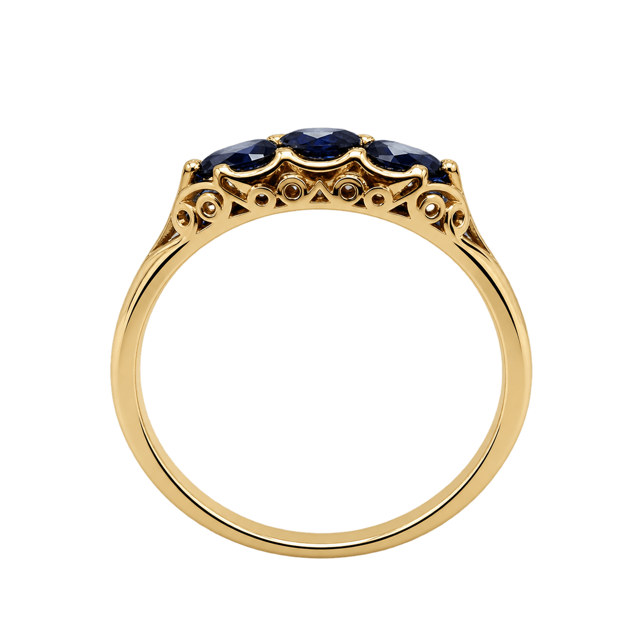 9ct Yellow Gold Sapphire & Diamond Ring