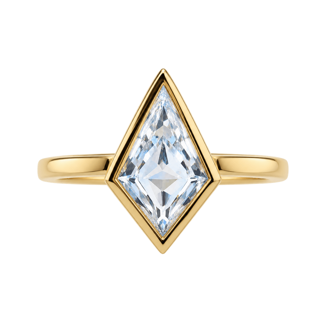 9ct Yellow Gold White Topaz Kite Ring