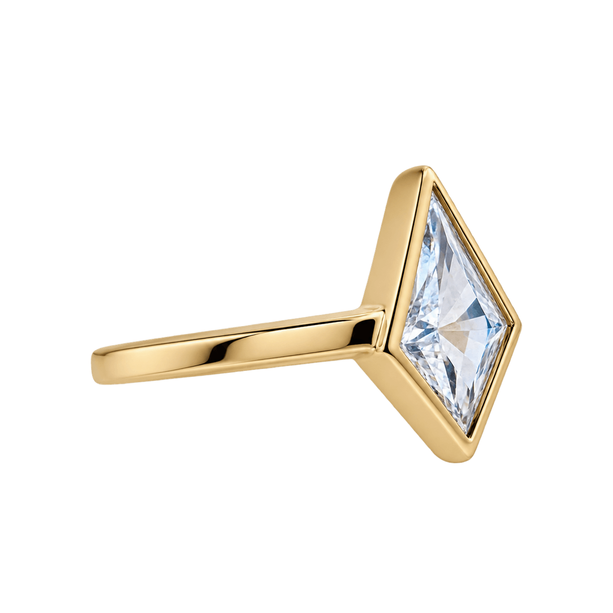 9ct Yellow Gold White Topaz Kite Ring