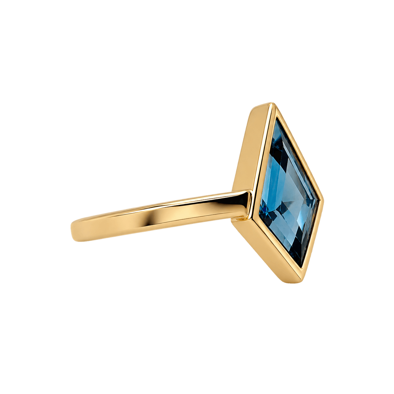 9ct Yellow Gold London Blue Topaz Kite Ring